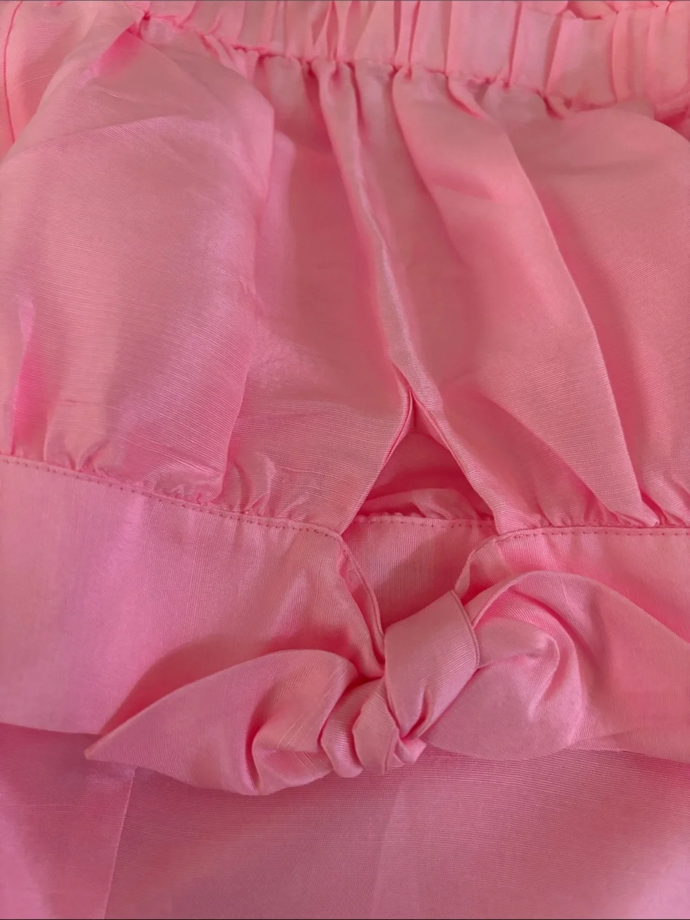 J. Crew Bubblegum Pink Off-Shoulder Tie-Sleeve Top
